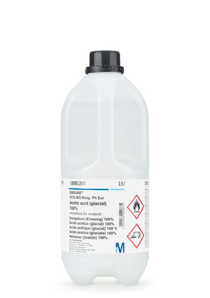 Acetic acid (glacial) 100% anhydrous for analysis EMSURE® ACS,ISO,Reag. Ph Eur 1L