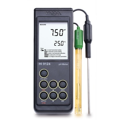Máy đo pH và nhiệt độ cầm tay chống thấm nước HI9124 Hanna