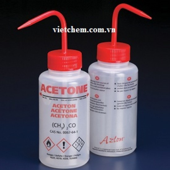 Bình tia nhựa LDPE miệng rộng 250ml đựng acetone Azlon