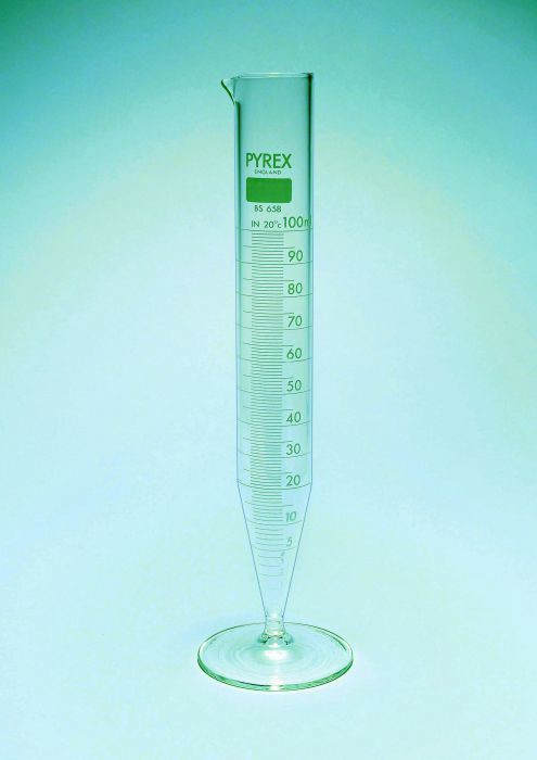 ống đong đáy nhọn, đế tròn 100ml PYREX