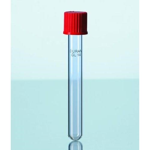 Ống nghiệm nắp vặn PBT, 16x150mm 20ml có thể sử dụng trong thực phẩm, nắp đỏ Duran.