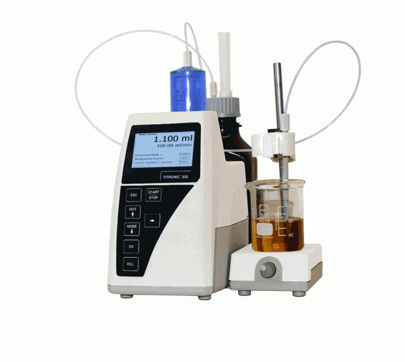 Burette chuẩn độ 50ml kèm khuấy từ điện tử hiện số Titronic® 300 285225830 SI Analytics (Schott)