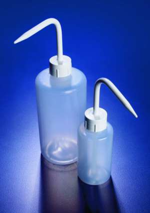 Bình tia nhựa miệng rộng, vai nghiêng, LDPE 250ml, nắp trắng Azlon