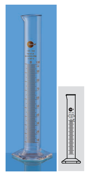 Ống đong có mỏ class B 50ml Borosil