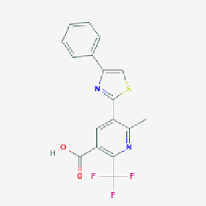 6-Methyl-5-(4-phenyl-1,3-thiazol-2-yl)-2-(trifluoromethyl)nicotinic acid, 97% 1g Maybridge
