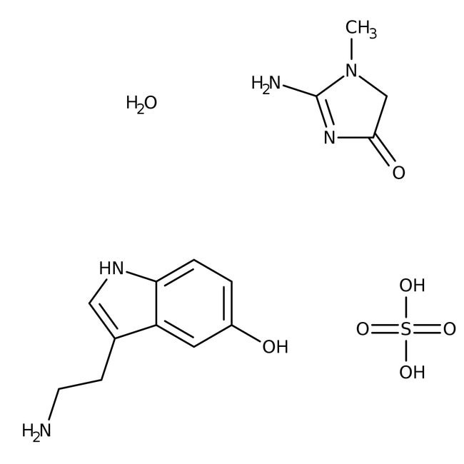 Serotonin creatinine sulfate monohydrate, 99%, 1g Acros