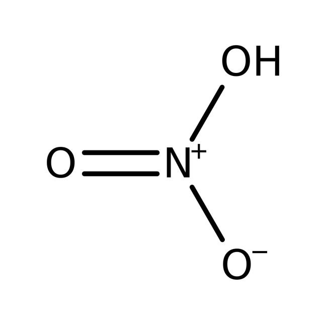 Nitric acid, extra pure, 60% solution in water, 2.5l, chai thủy tinh Acros