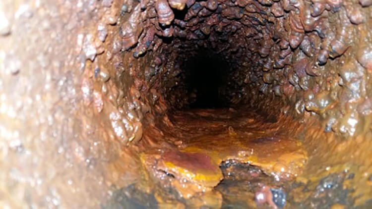 Hình ảnh cáu cặn trong đường ống