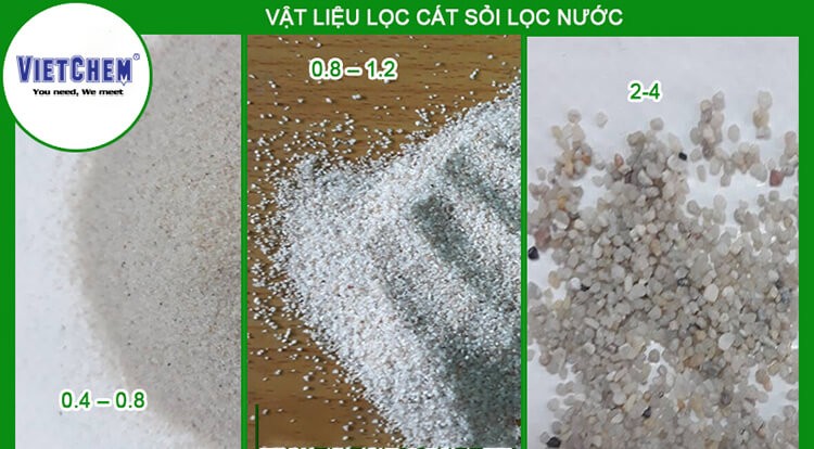 VietChem cung cấp đa dạng các loại cát, sỏi thạch anh lọc nước