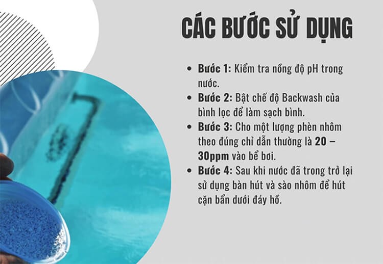 Sử dụng phèn để xử lý nước hồ bơi