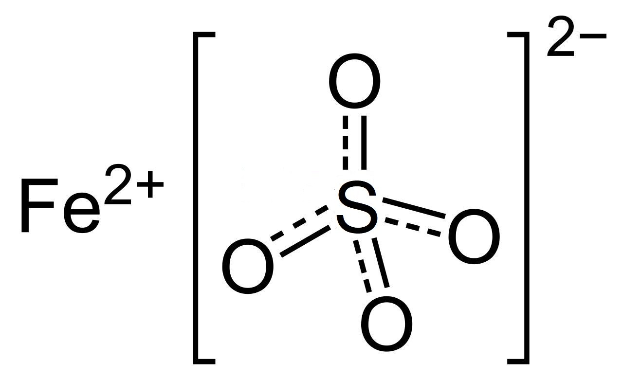 Cấu tạo phân tử của sắt II sunfat FeSO4