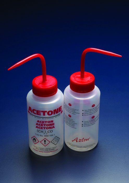 Bình tia nhựa miệng rộng chứa Acetone, LDPE 250ml AZLON