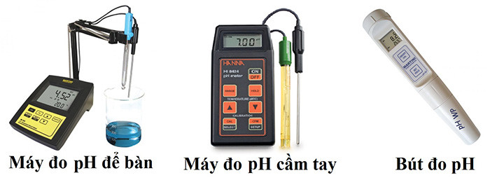 Máy đo độ pH được sử dụng với 3 loại chính