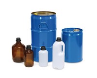 Glass bottles, 1 l with S 40 screw cap, in UN-approved transport box Merck