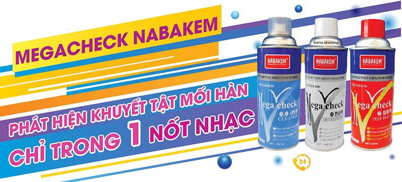 Bộ 3 hóa chất kiểm tra mối hàn Nabakem Mega Check