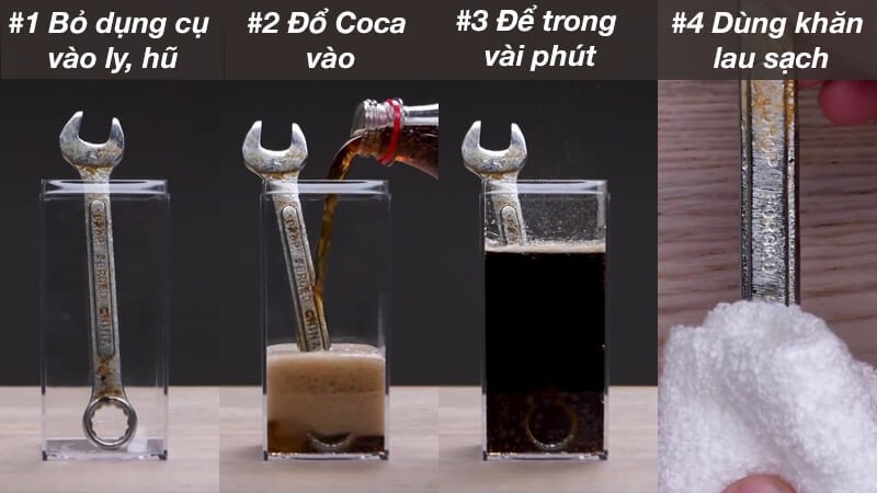 Coca cola giúp loại bỏ gỉ sét hiệu quả