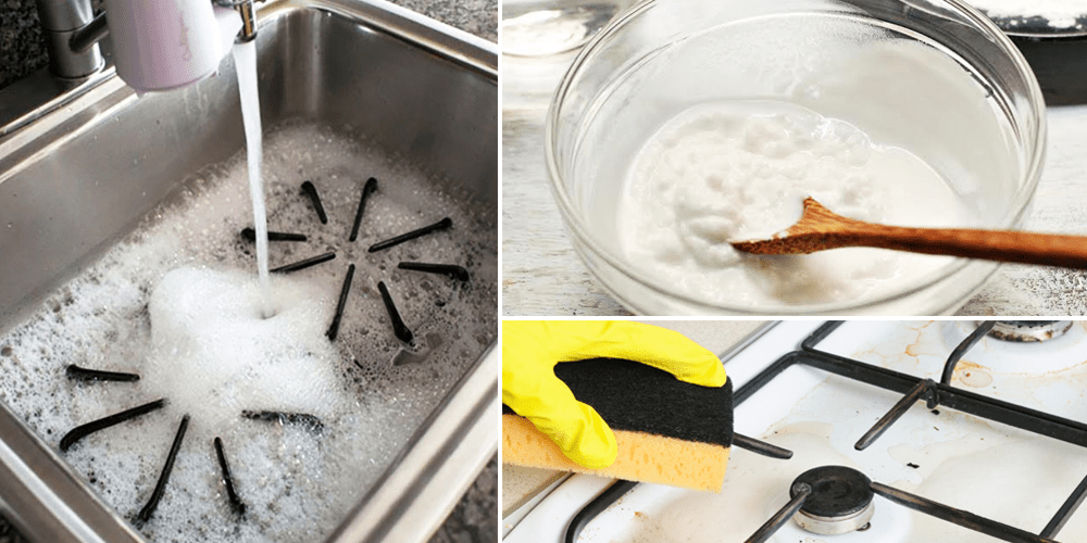Làm sạch các dụng cụ nấu ăn trong nhà bếp 