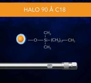 Halo 90 Å C18, 2.7 µm, 2.1 x 150 mm HPLC Column