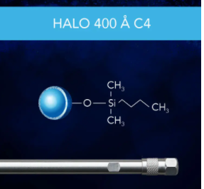 HALO 400 Å C4, 3.4 µm, 4.6 x 150 mm HPLC Column