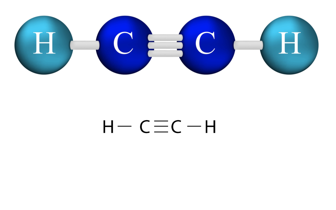 Công thức hóa học của acetylene là C2H2