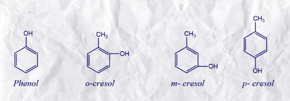 Crezol có 3 dạng là: ortho-crezol (o-crezol), para-crezol (p-crezol) và meta-crezol (m-crezol)