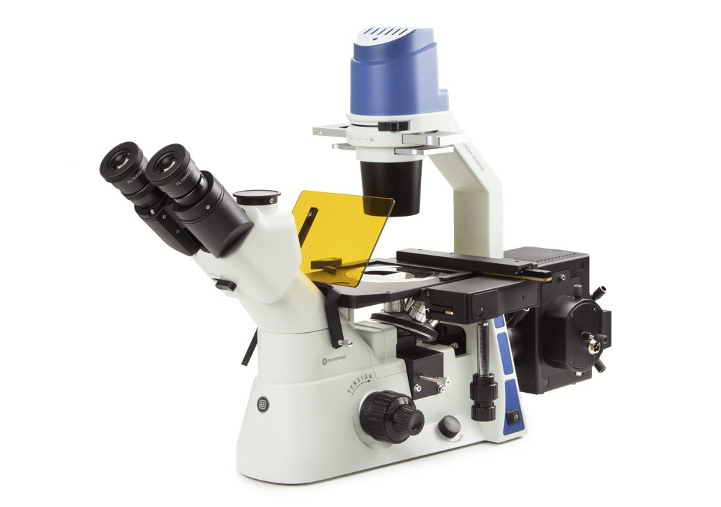 Bàn mang mẫu phía trên của kính hiển vi soi ngược được thiết kế cố định