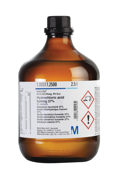 Hydrochloric acid fuming 37% Merck 7647-01-0 | 100317