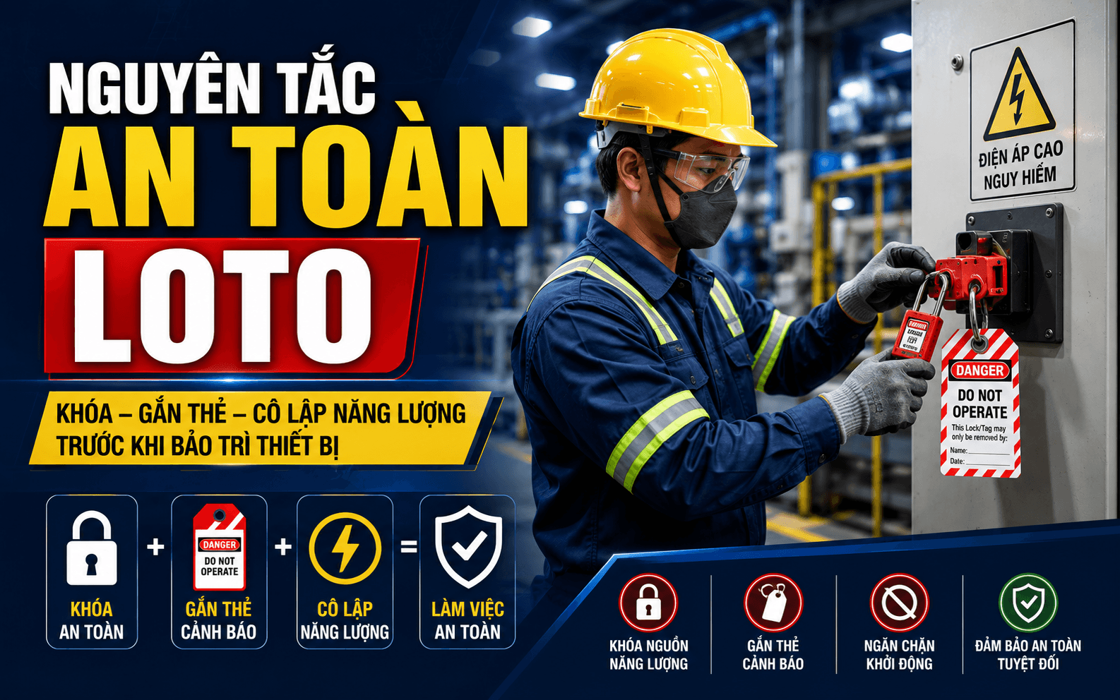 Nguyên tắc an toàn LOTO là gì? Quy trình 6 bước thực hiện chuẩn OSHA